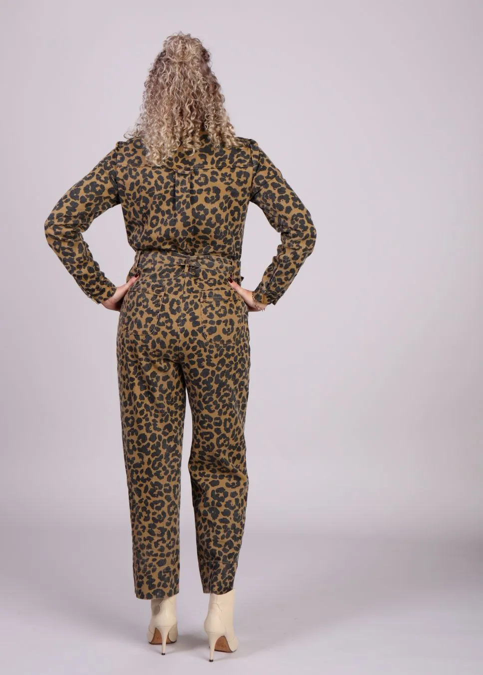 FRNCH Adelice jumpsuit denim luipaard print