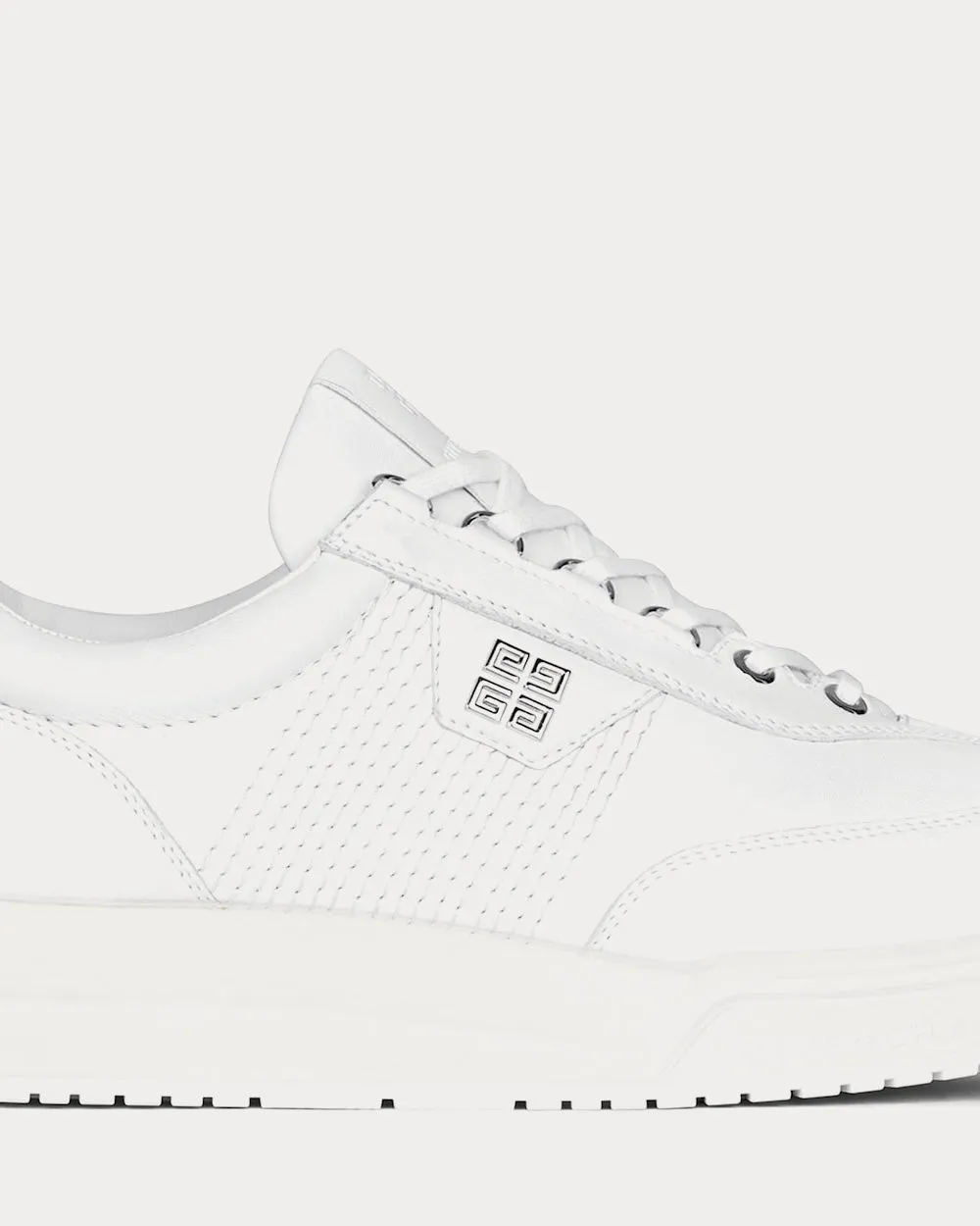 G4 Leather White Low Top Sneakers
