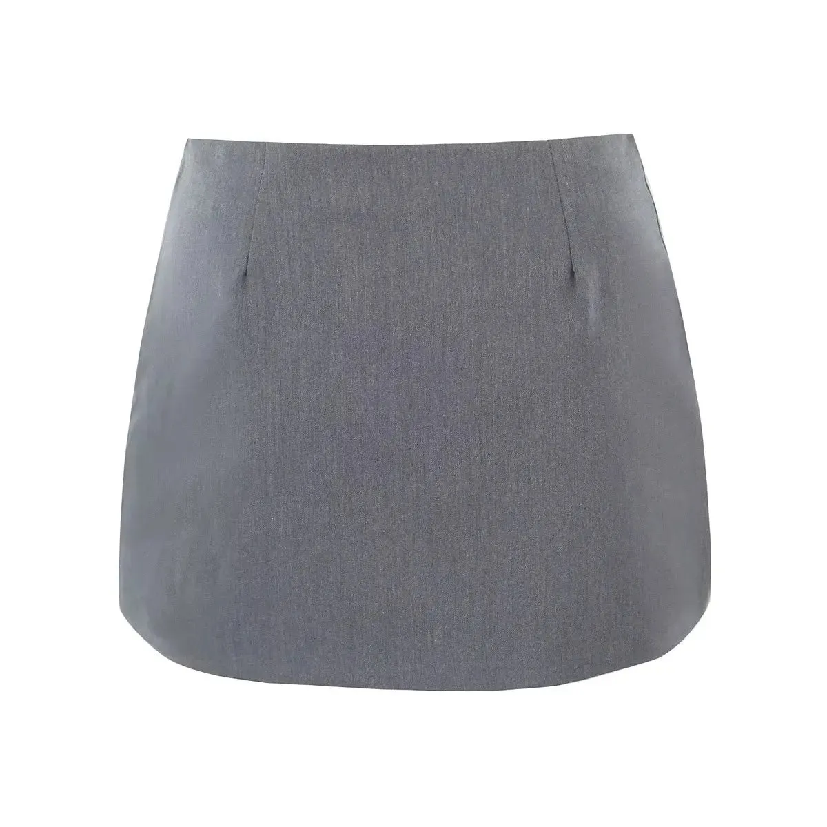 Gray Laced-Up Mini Skirt Set