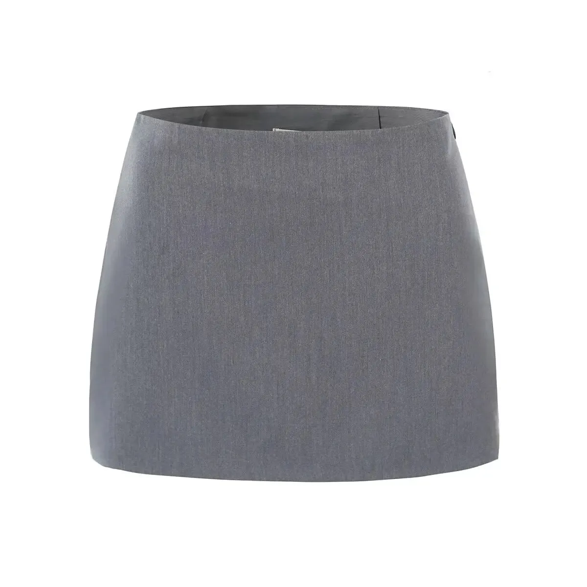 Gray Laced-Up Mini Skirt Set