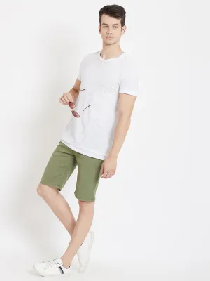 Green Slim Fit Shorts