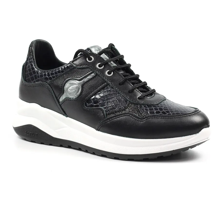 GRI Sport Ladies Black/Silver Wedge Trainer NIGHTSHADE