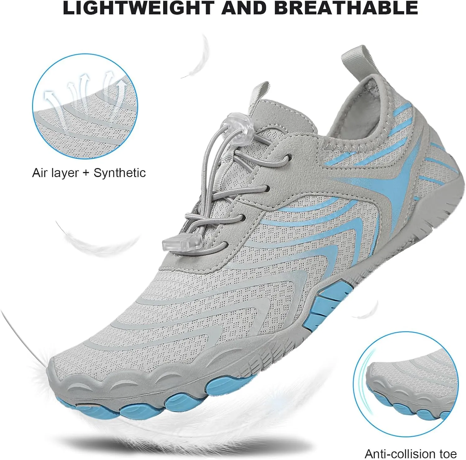 Grounded Footwear Barefoot Shoes Women&Men Neuropathy Hiking Footwear Barefoot Womens Shoes Non-Slip Outdoor Unisex Water Pro Beach Shoe Wide Toe Box Sneakers, Diabetic Shoe, Waterproof, Quick-Dry