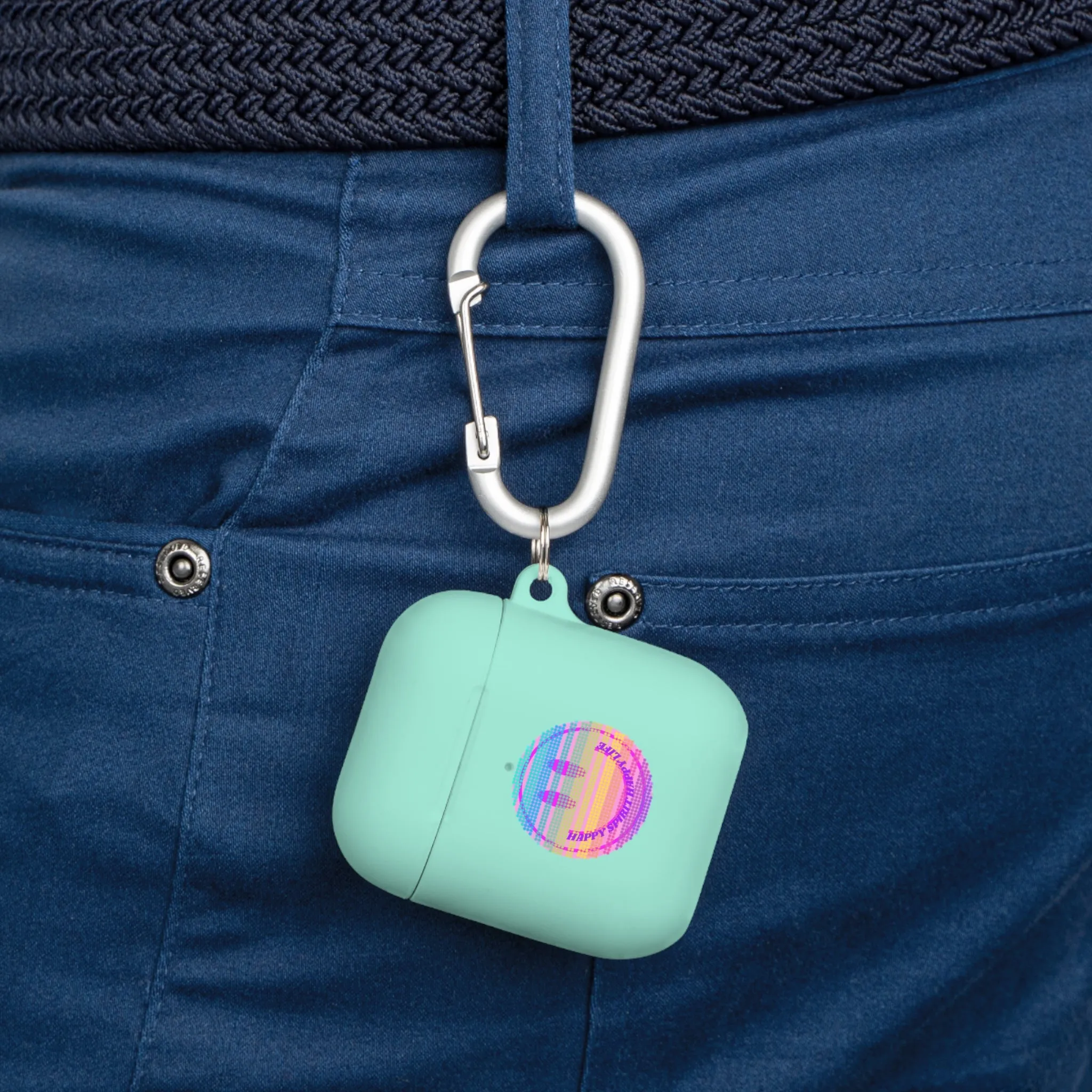 Happy Spirit Happy Life AirPods and AirPods Pro Case Cover, AirPods and AirPods Pro Case Cover, VSCO girl, Smiley Happy Life Protect