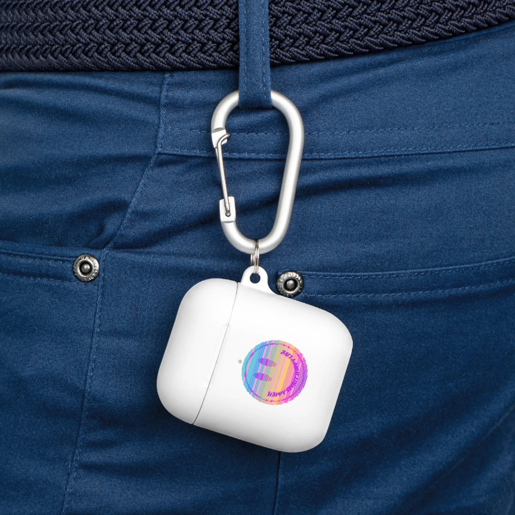 Happy Spirit Happy Life AirPods and AirPods Pro Case Cover, AirPods and AirPods Pro Case Cover, VSCO girl, Smiley Happy Life Protect