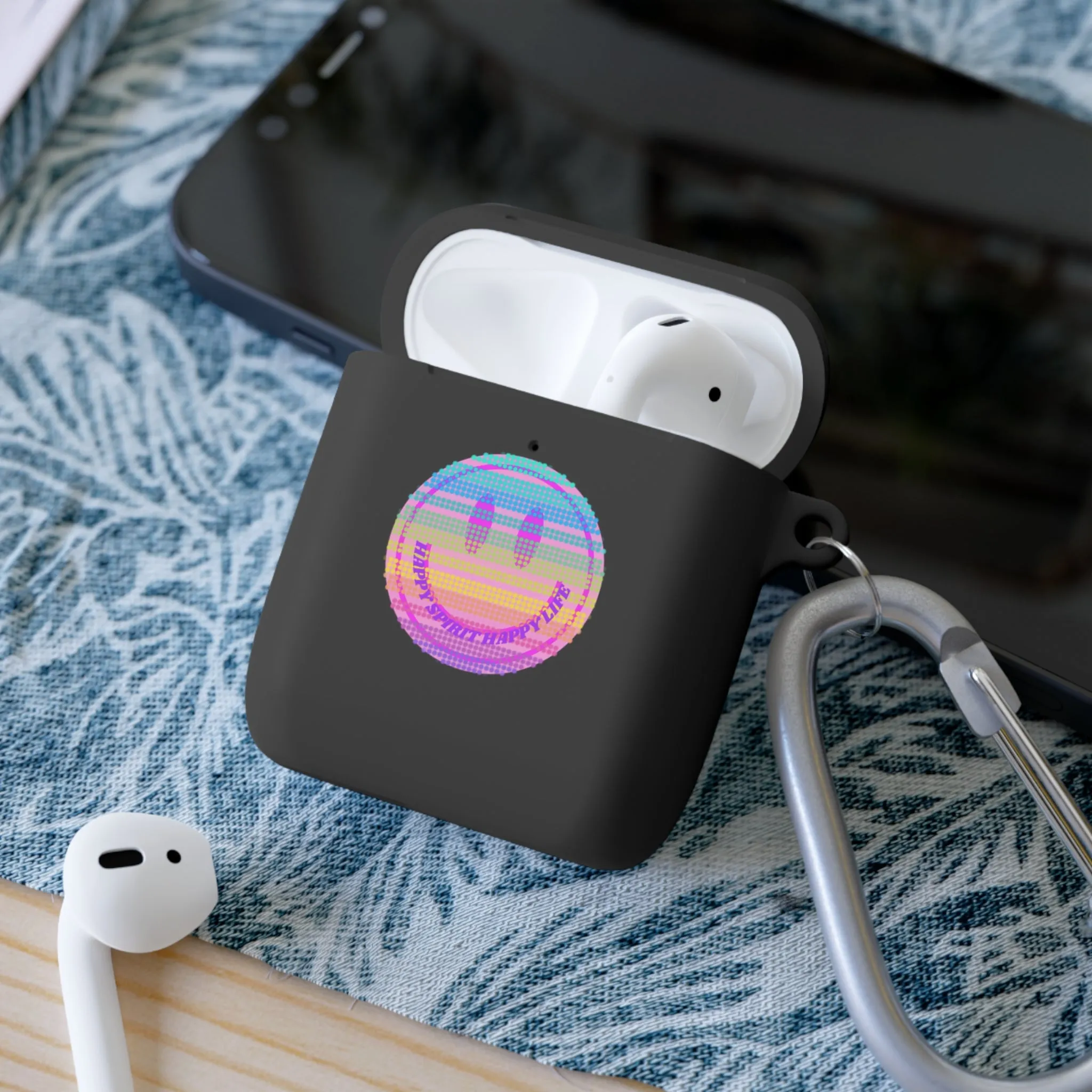 Happy Spirit Happy Life AirPods and AirPods Pro Case Cover, AirPods and AirPods Pro Case Cover, VSCO girl, Smiley Happy Life Protect
