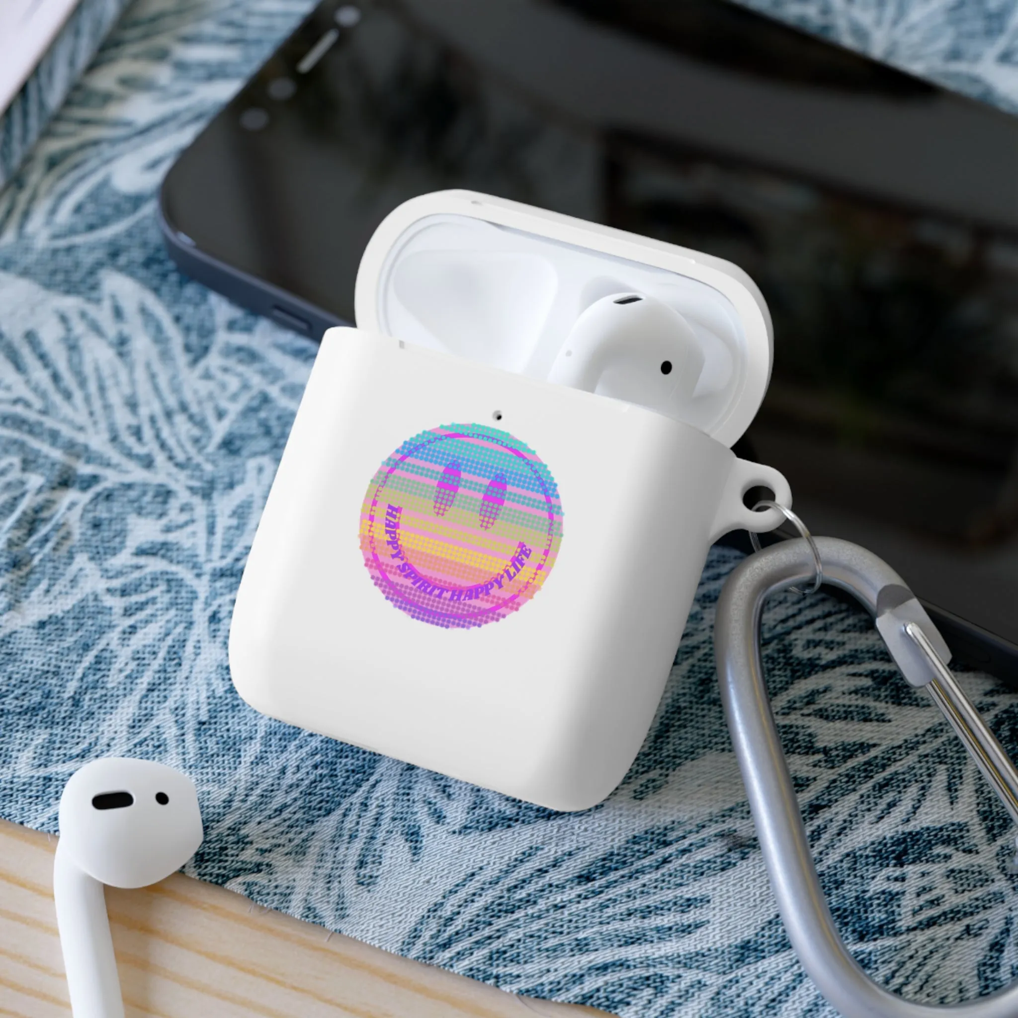 Happy Spirit Happy Life AirPods and AirPods Pro Case Cover, AirPods and AirPods Pro Case Cover, VSCO girl, Smiley Happy Life Protect