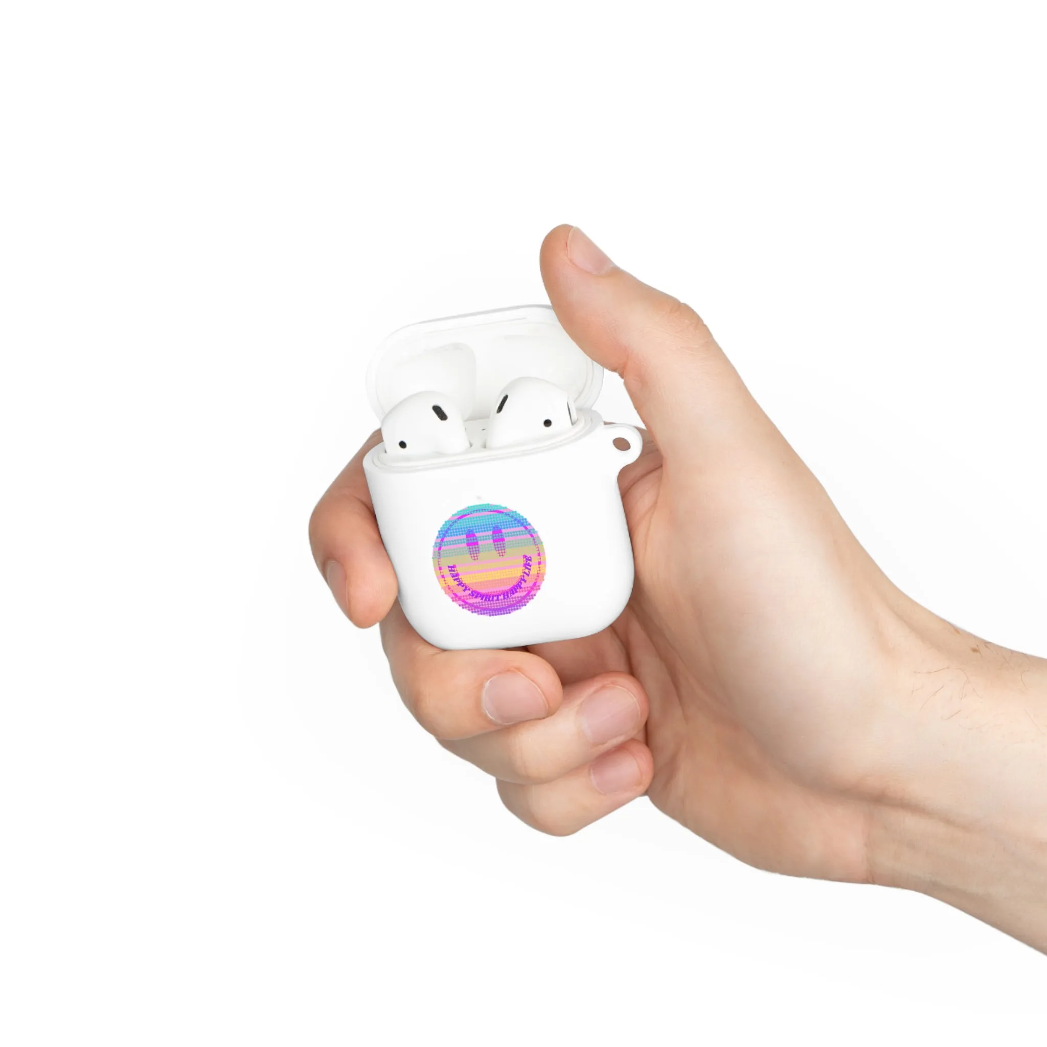 Happy Spirit Happy Life AirPods and AirPods Pro Case Cover, AirPods and AirPods Pro Case Cover, VSCO girl, Smiley Happy Life Protect