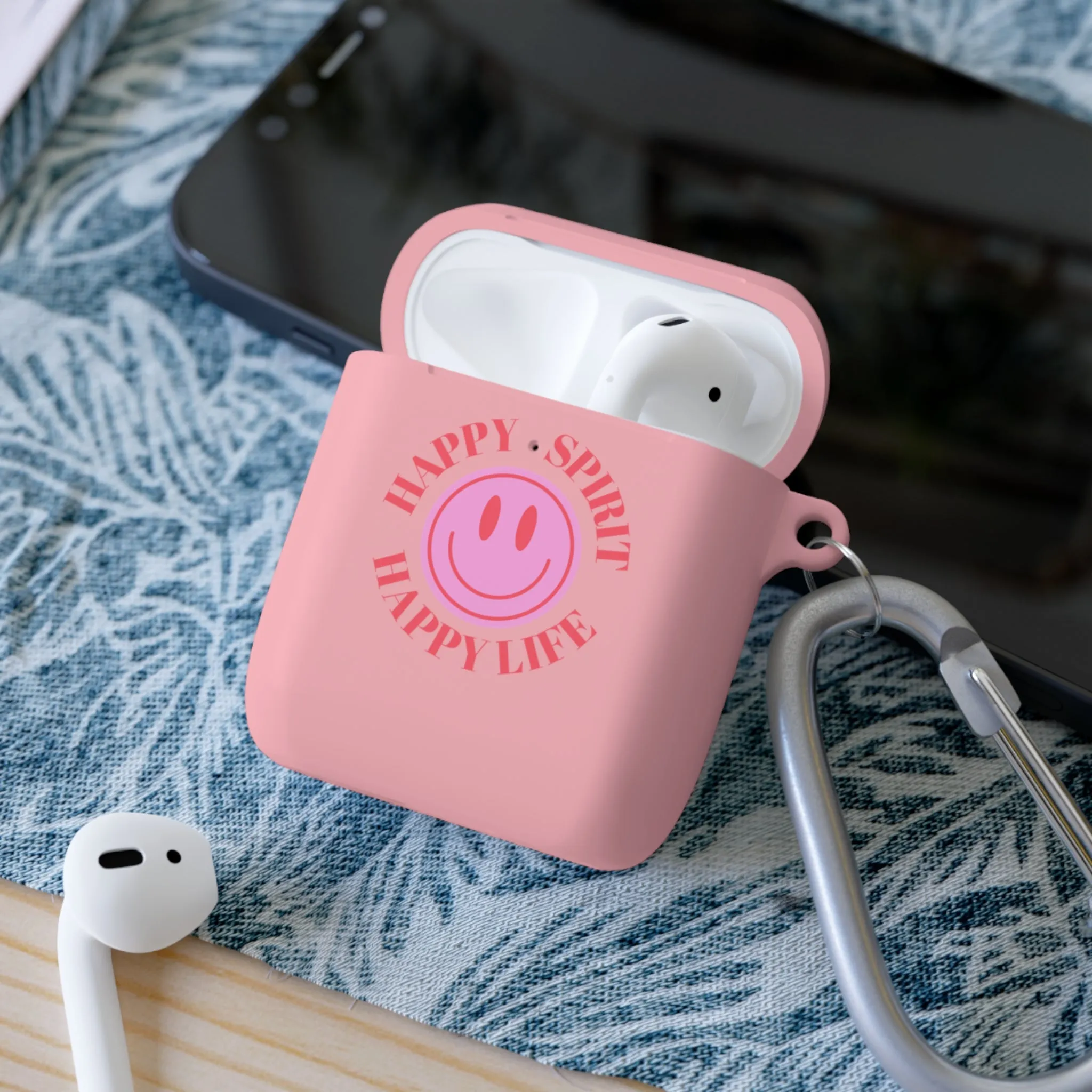 Happy Spirit Happy Life AirPods and AirPods Pro Case Cover, AirPods and AirPods Pro Case Cover, VSCO girl, Smiley Happy Life Protector Case