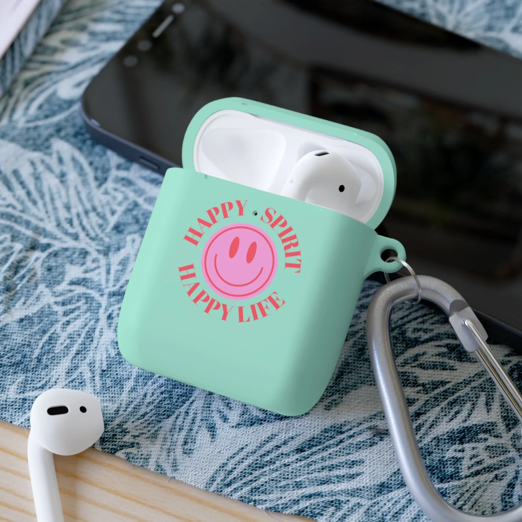Happy Spirit Happy Life AirPods and AirPods Pro Case Cover, AirPods and AirPods Pro Case Cover, VSCO girl, Smiley Happy Life Protector Case