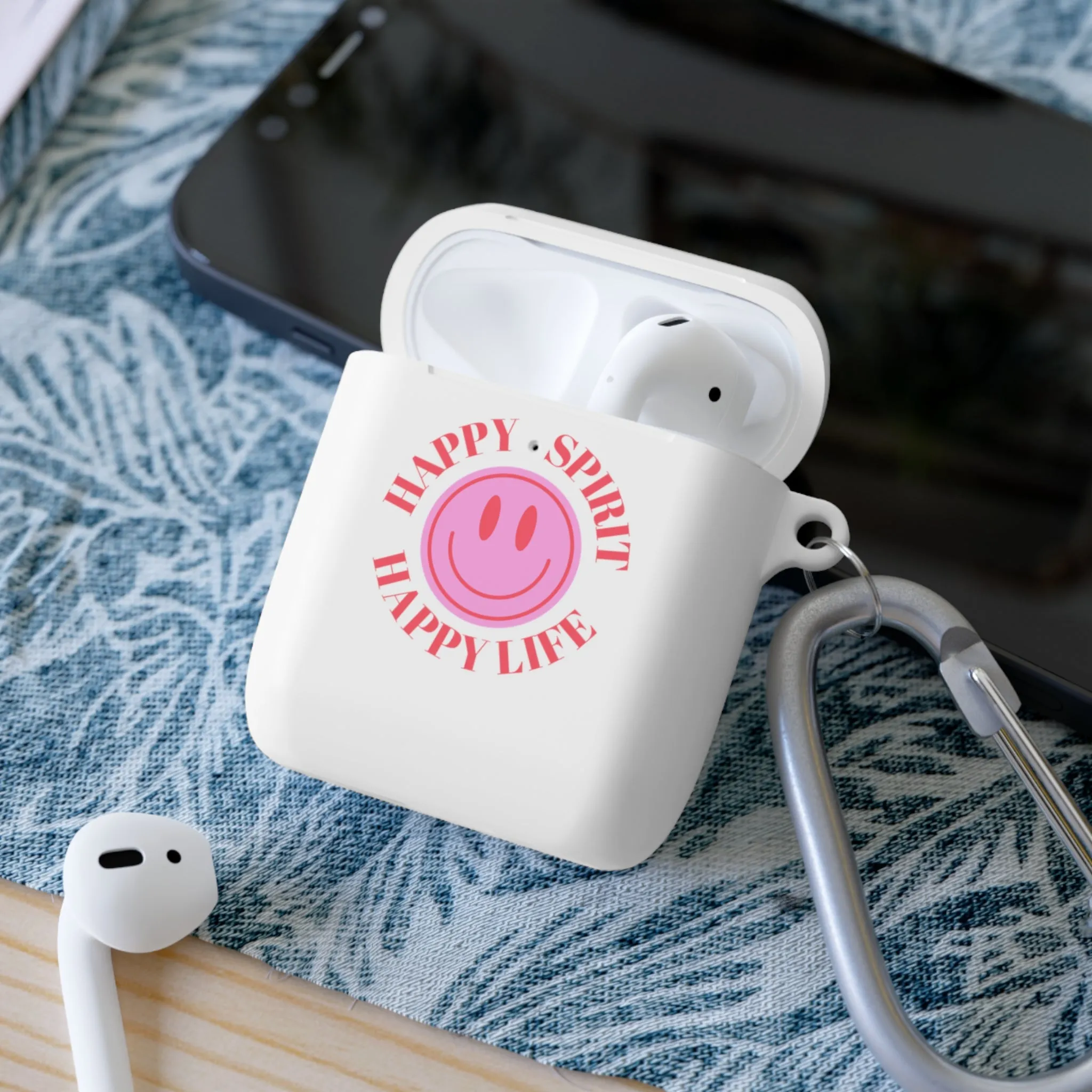 Happy Spirit Happy Life AirPods and AirPods Pro Case Cover, AirPods and AirPods Pro Case Cover, VSCO girl, Smiley Happy Life Protector Case