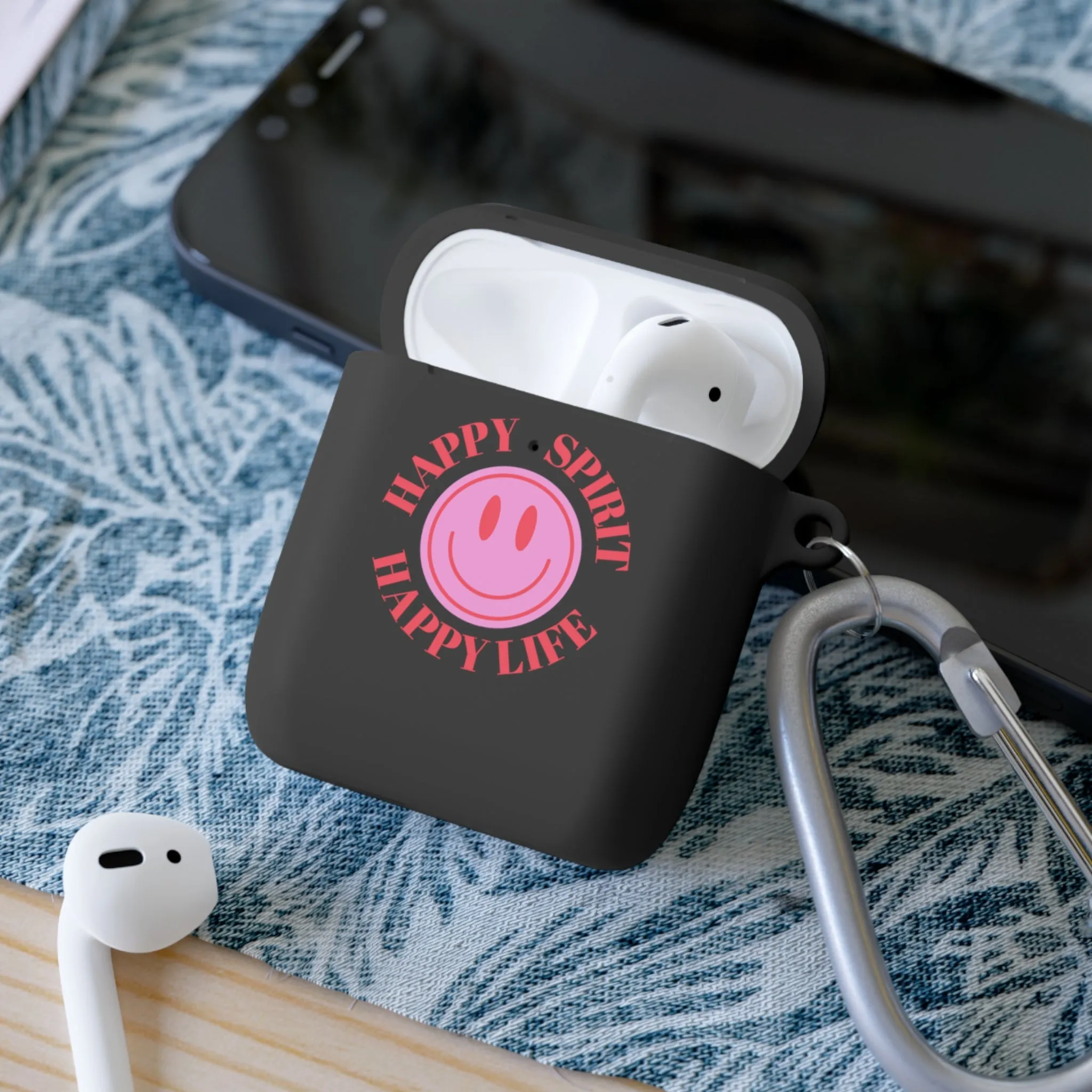 Happy Spirit Happy Life AirPods and AirPods Pro Case Cover, AirPods and AirPods Pro Case Cover, VSCO girl, Smiley Happy Life Protector Case