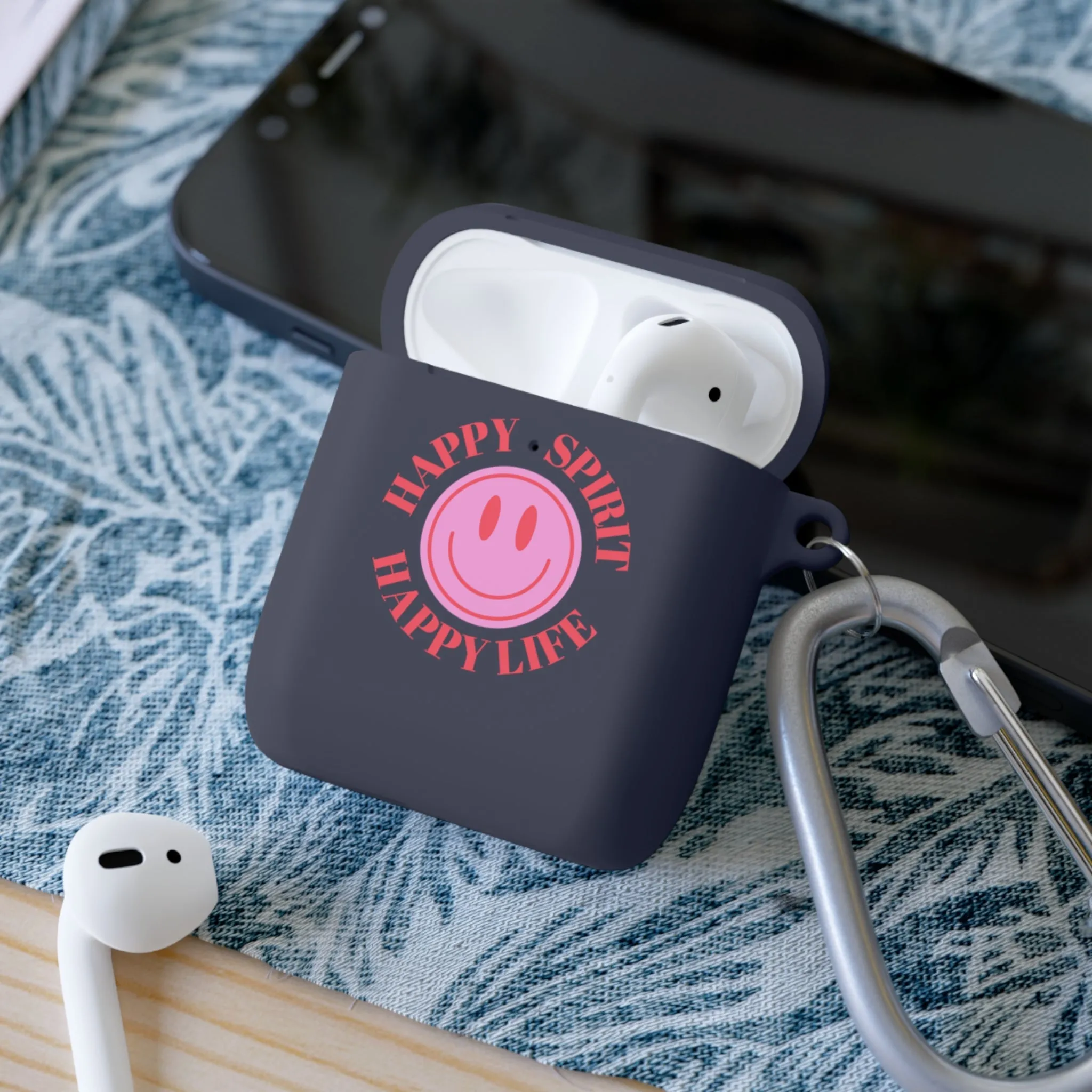 Happy Spirit Happy Life AirPods and AirPods Pro Case Cover, AirPods and AirPods Pro Case Cover, VSCO girl, Smiley Happy Life Protector Case