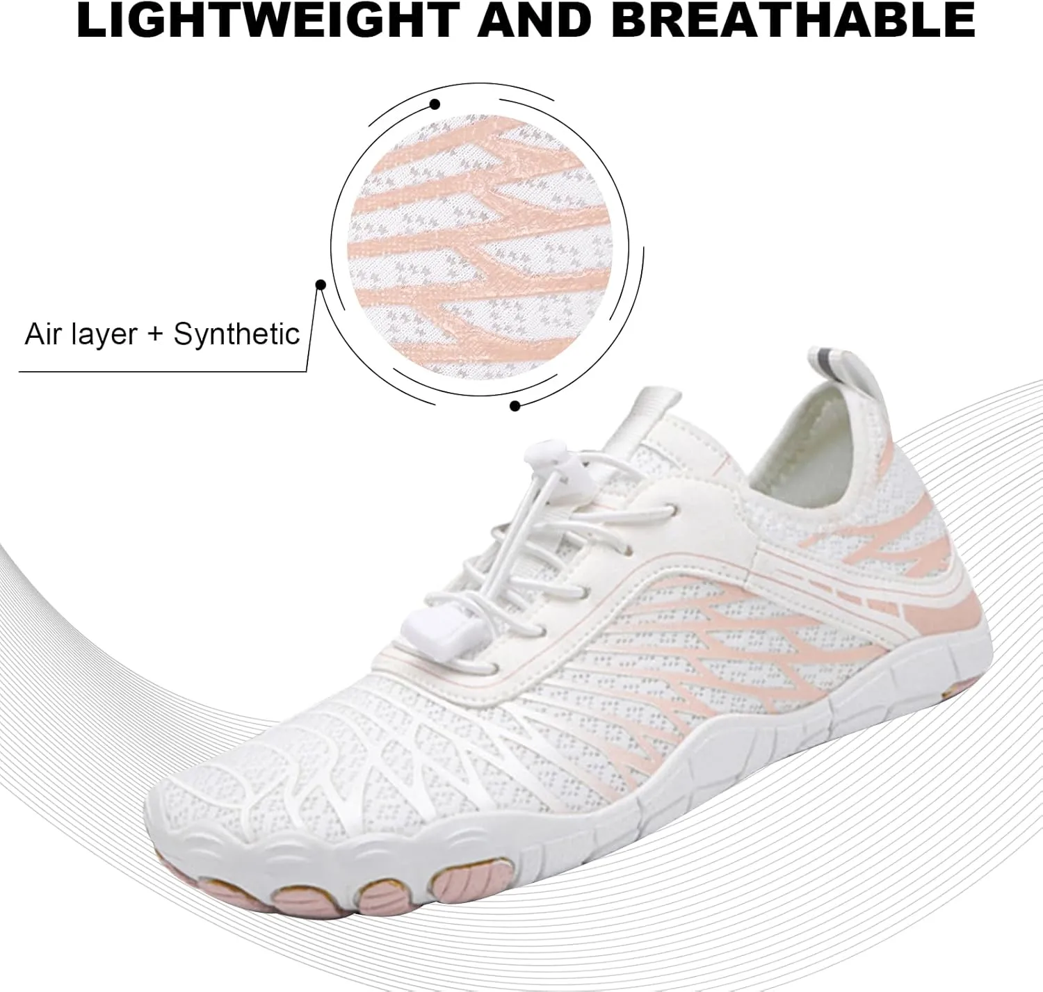 Hike Barefoot Shoes Womens Mens Water Shoes, Hiking Footwear Healthy Barefoot Shoes Women Men, Wide Toe Box Non-Slip Outdoor Sports Zero Drop Shoes