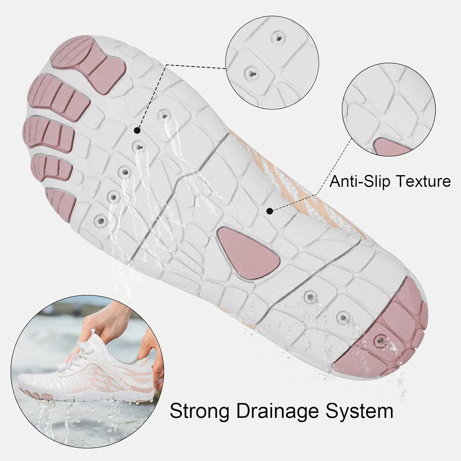 Hike Barefoot Shoes Womens Mens Water Shoes, Hiking Footwear Healthy Barefoot Shoes Women Men, Wide Toe Box Non-Slip Outdoor Sports Zero Drop Shoes