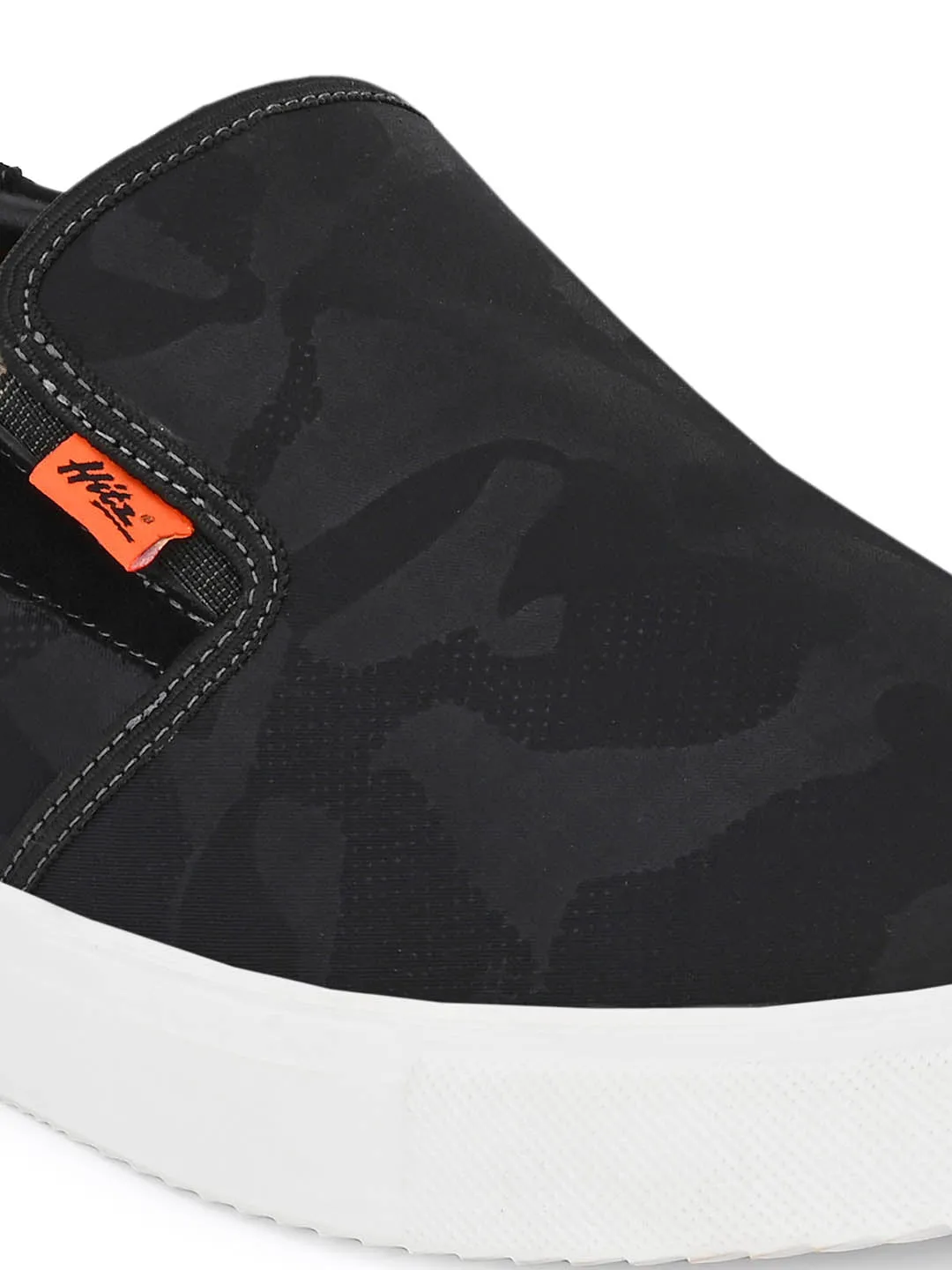 Hitz Men's Black Slip-on Casual Sneaker shoes