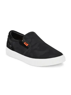 Hitz Men's Black Slip-on Casual Sneaker shoes