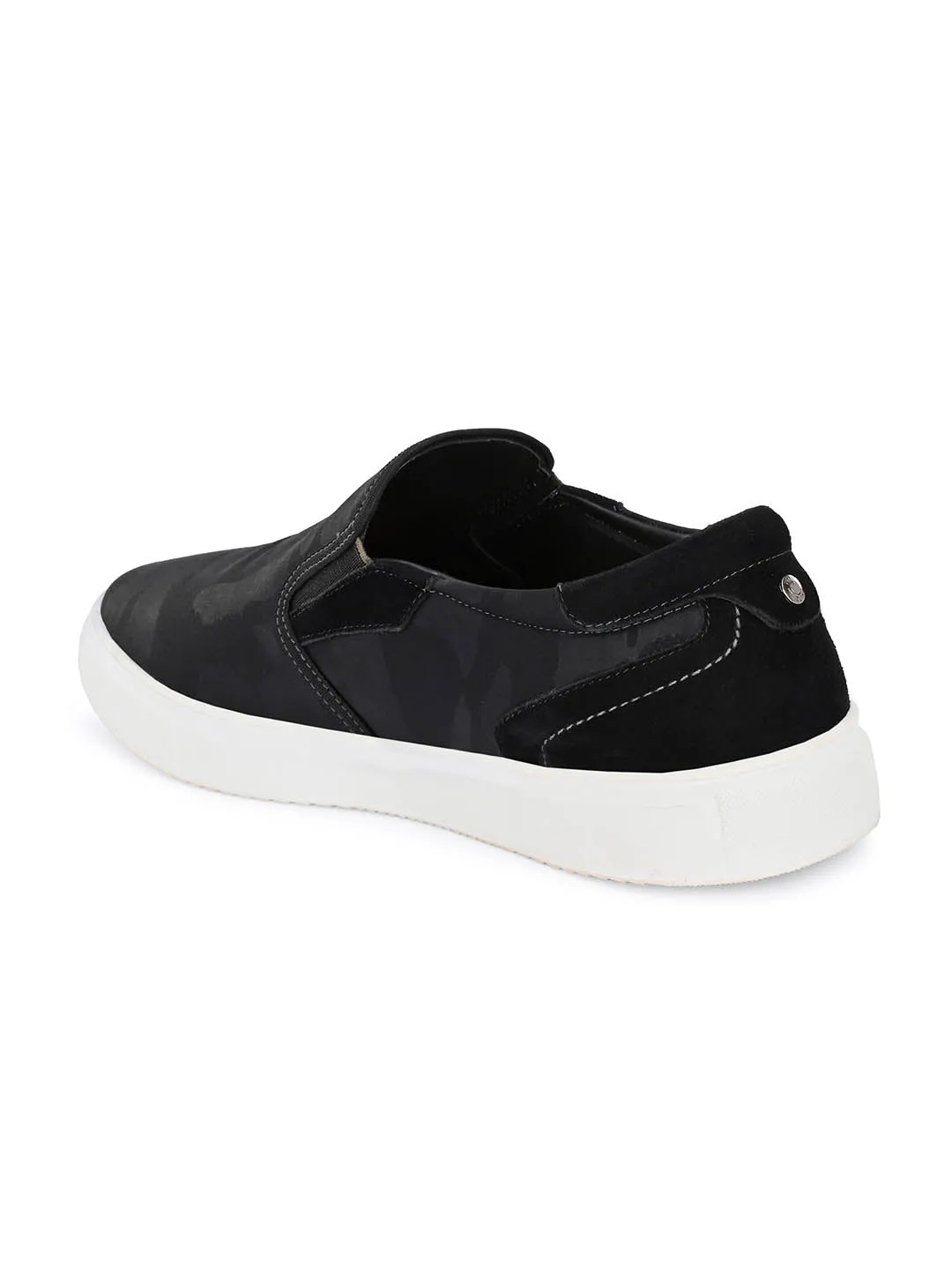 Hitz Men's Black Slip-on Casual Sneaker shoes
