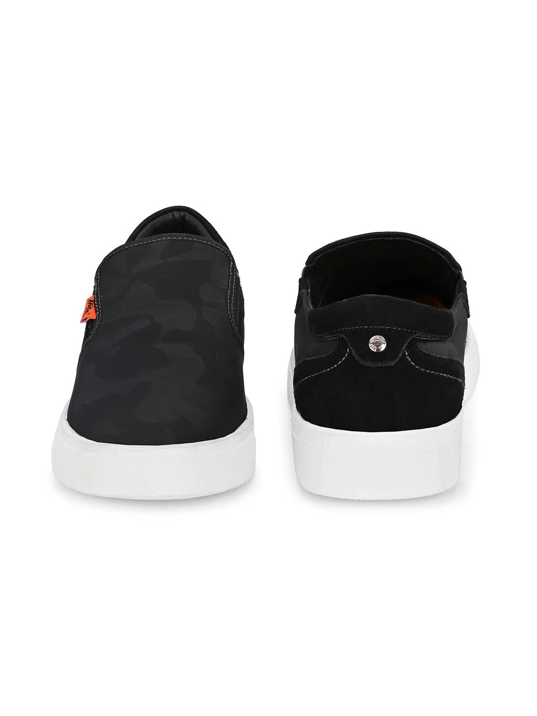 Hitz Men's Black Slip-on Casual Sneaker shoes
