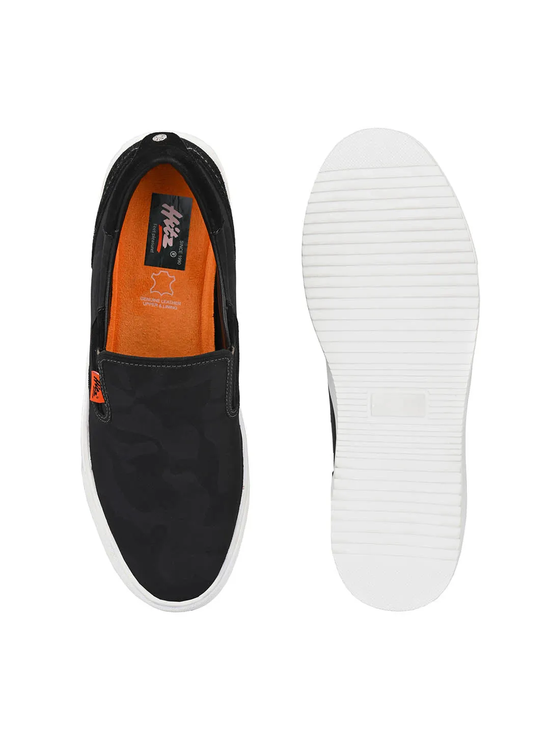 Hitz Men's Black Slip-on Casual Sneaker shoes