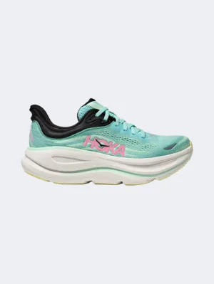Hoka Bondi 9 Women Running Shoes Blue Spark/Mint