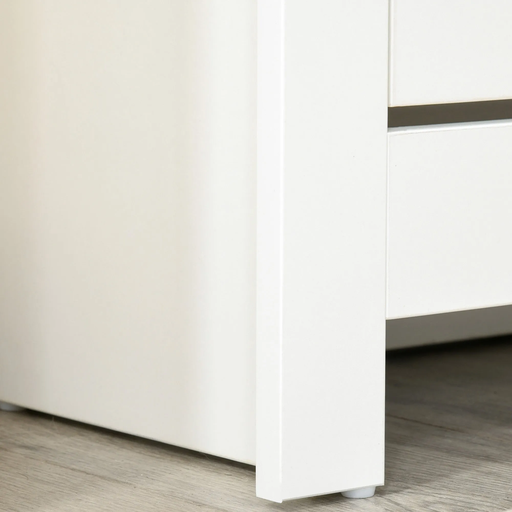 HOMCOM Modern Shoe Rack for 12 Pairs Max with 2 Adjustable and Removable Drawers, in Wood, 72x26x80 cm, White