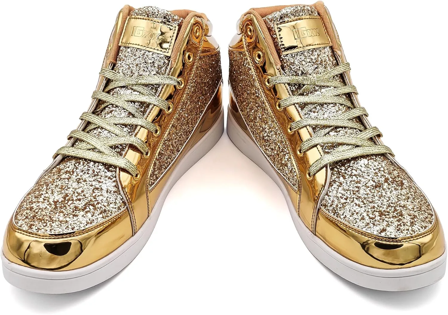 IGxx Glitter Shoes for Men Fashion High Top Casual Sequin Sparkly Sneakers Men's Bling Shiny Men