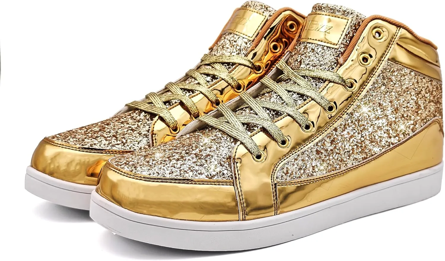 IGxx Glitter Shoes for Men Fashion High Top Casual Sequin Sparkly Sneakers Men's Bling Shiny Men