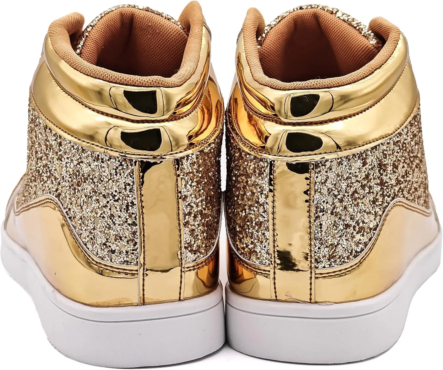IGxx Glitter Shoes for Men Fashion High Top Casual Sequin Sparkly Sneakers Men's Bling Shiny Men