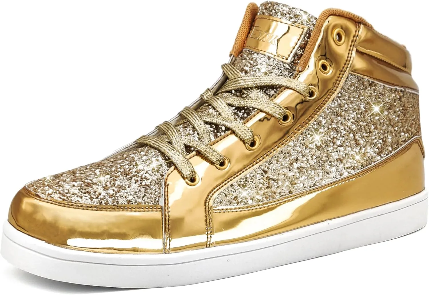 IGxx Glitter Shoes for Men Fashion High Top Casual Sequin Sparkly Sneakers Men's Bling Shiny Men