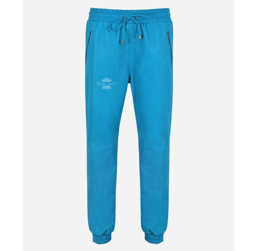 JOGGERS LADIES LEATHER PANTS JOGGING TROUSERS PREMIUM LEATHER DRAW PANT