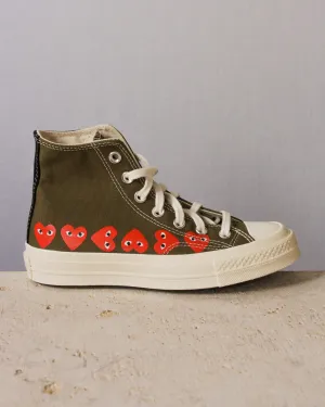 Khaki Multi Heart Hi Top Sneaker