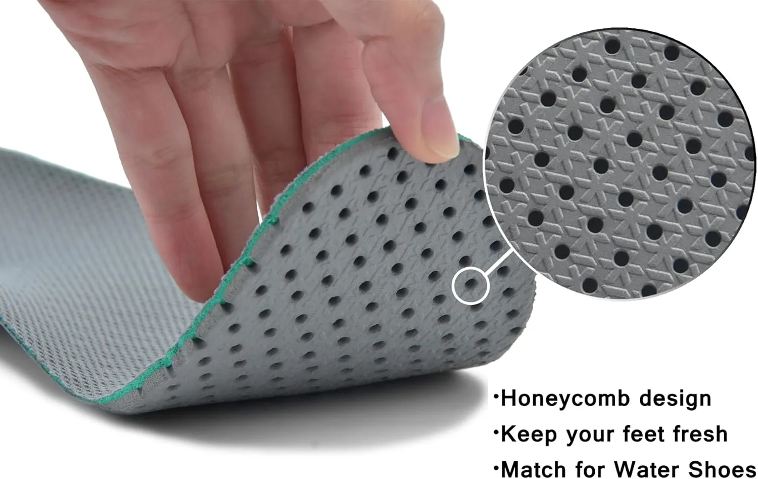 Knixmax Women's Sport Shoe Insoles, Comfort Thin Cushioning Orthotic Sneaker Inserts for Woman, Breathable Running Innersoles Replacement Boot Liners Grey EU 36
