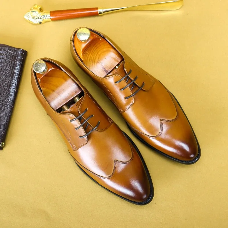 Lace-up Full Grain Leather Men's Oxford Shoes
