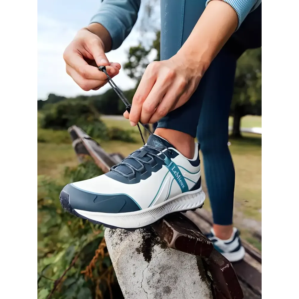 Lemieux Trax 2.0 Waterproof Trainers Petrol/Ecru