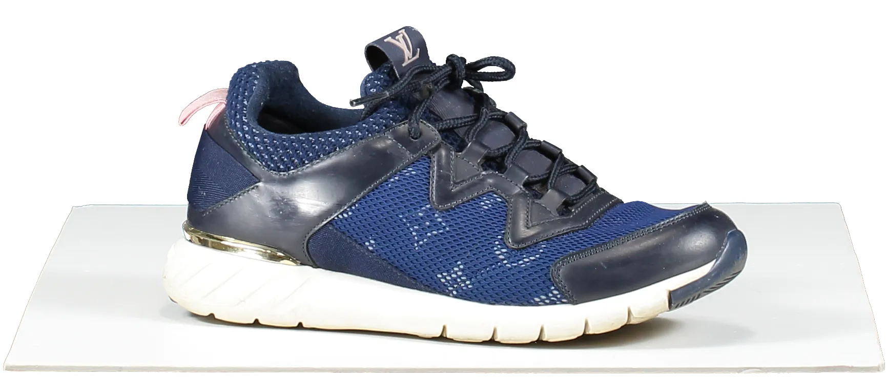 Louis Vuitton Blue Lv Logo Mesh Trainers UK 3 EU 36 👠