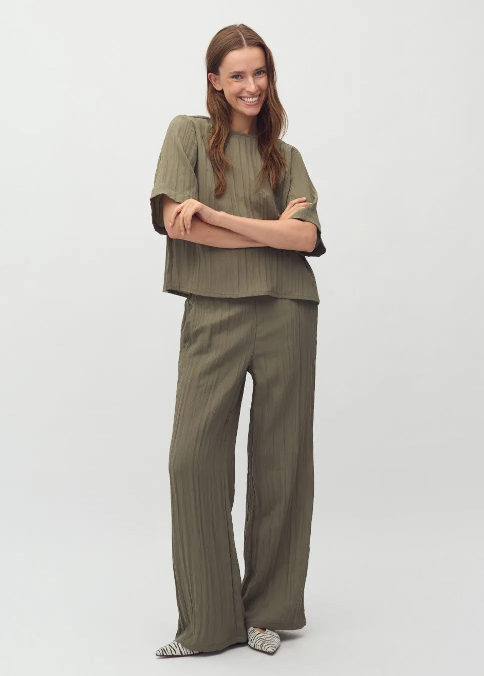 mbyM Emmana-M broek met structuur Groen