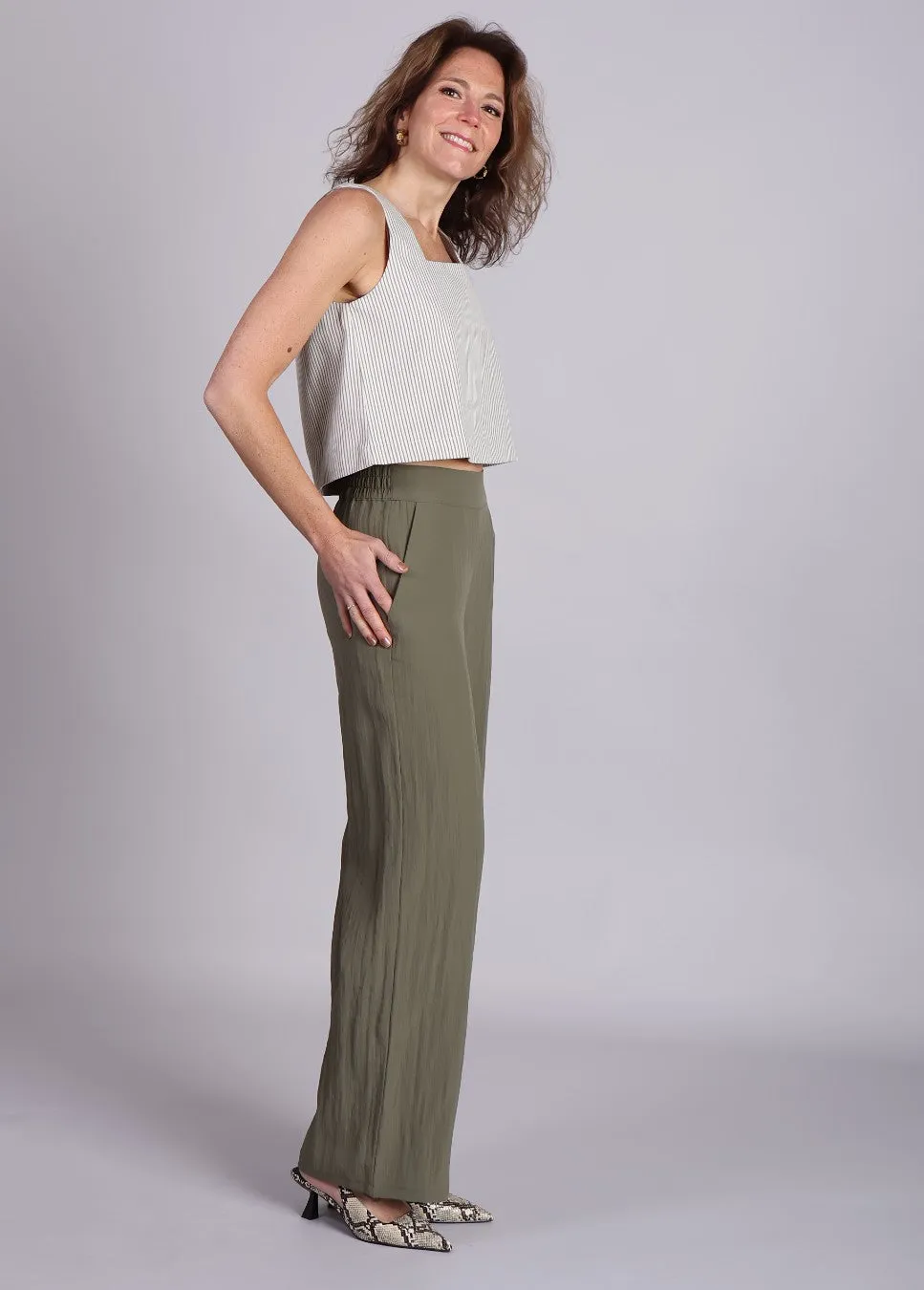 mbyM Emmana-M broek met structuur Groen