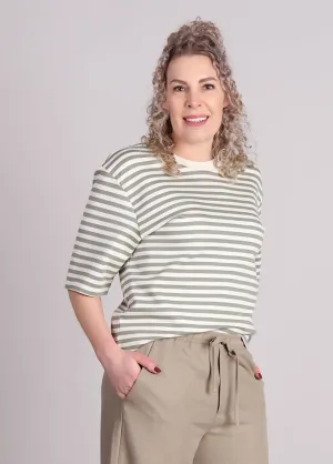 mbyM Emrys-M T-shirt gestreept groen