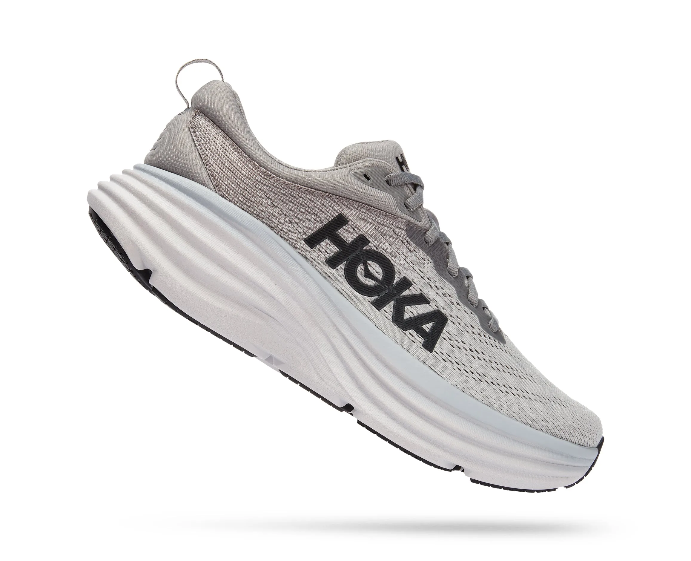 Men's Hoka Bondi 8 Color: Sharkskin / Harbor Mist (EXTRA WIDE WIDTH)