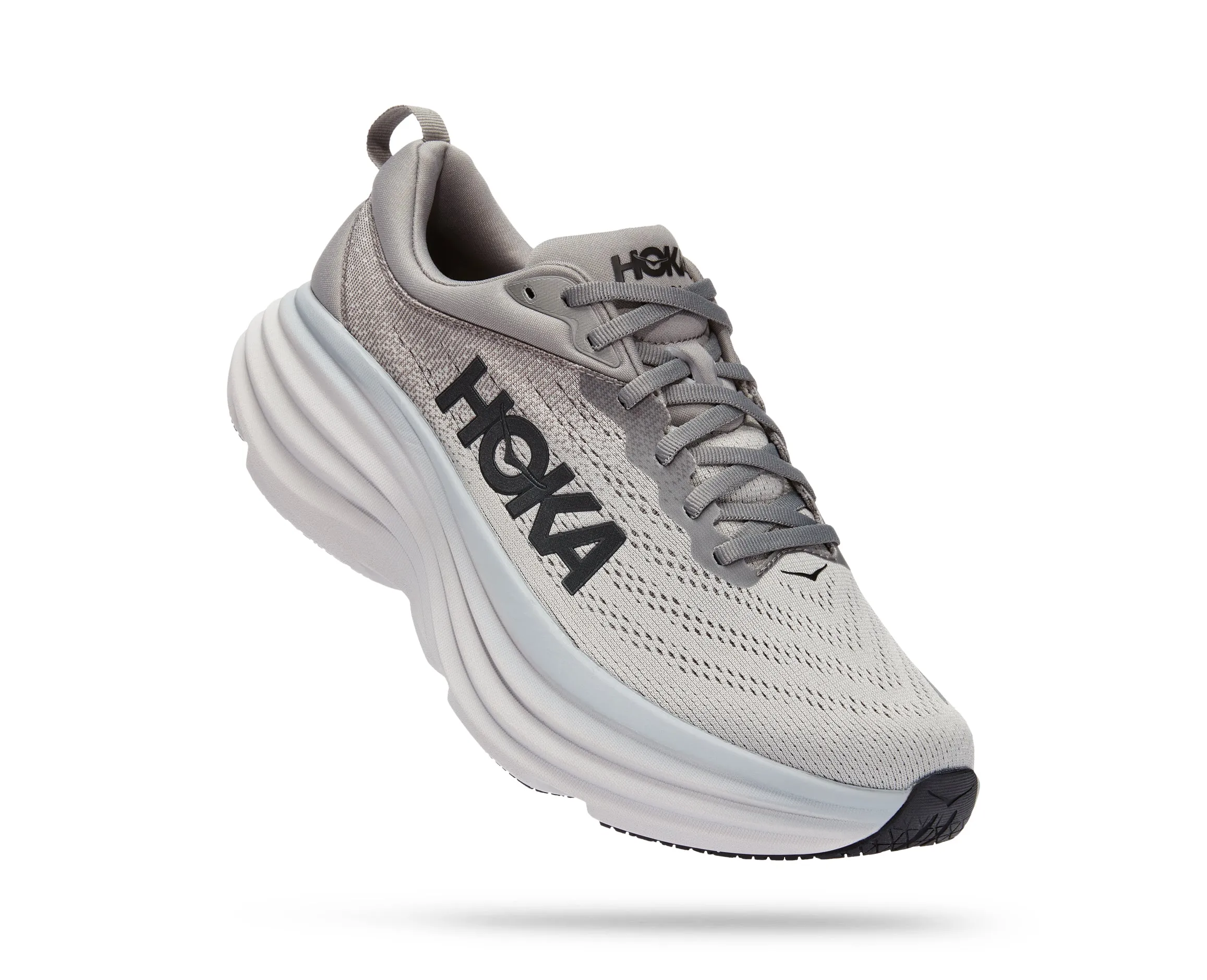 Men's Hoka Bondi 8 Color: Sharkskin / Harbor Mist (EXTRA WIDE WIDTH)