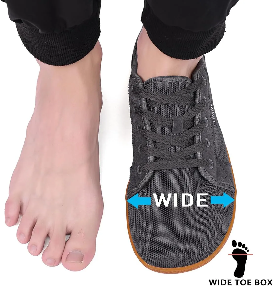 Men's Wide Slip on Barefoot Walking Shoes | Zero Drop Sole | Minimalist Footwear | Wide Toe Box (B-Blue/White,16.5)