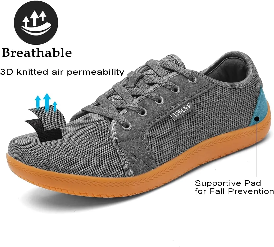 Men's Wide Slip on Barefoot Walking Shoes | Zero Drop Sole | Minimalist Footwear | Wide Toe Box (B-Blue/White,16.5)