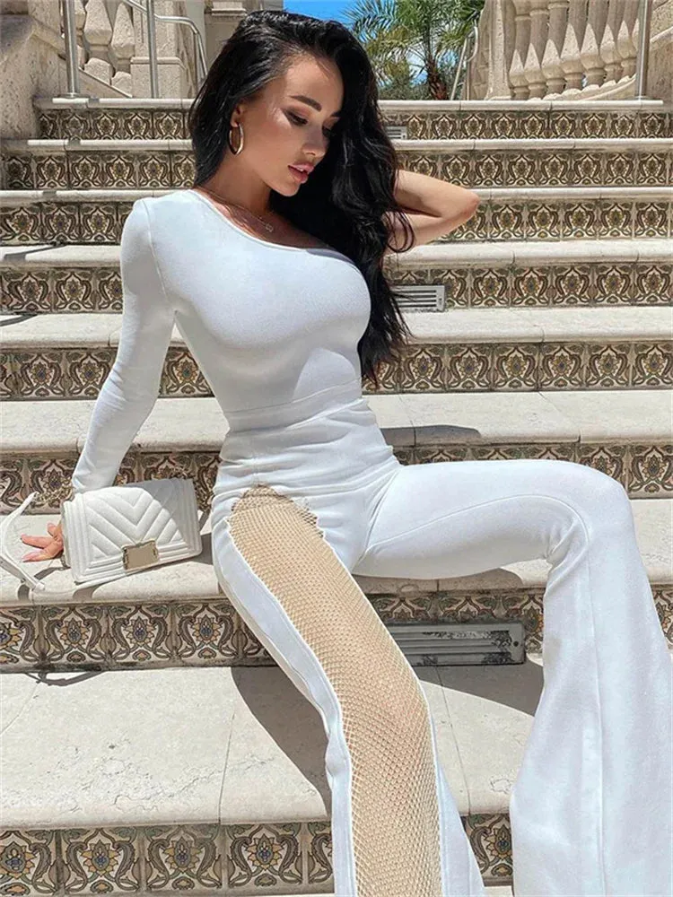 Mesh Patchwork Jumpsuit