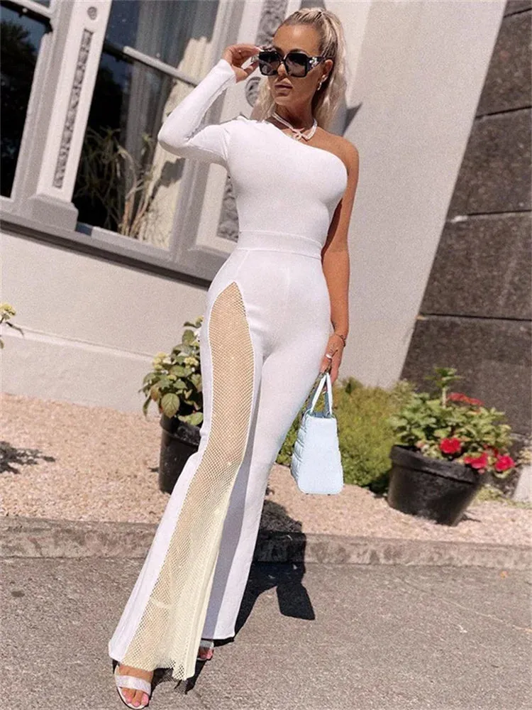 Mesh Patchwork Jumpsuit