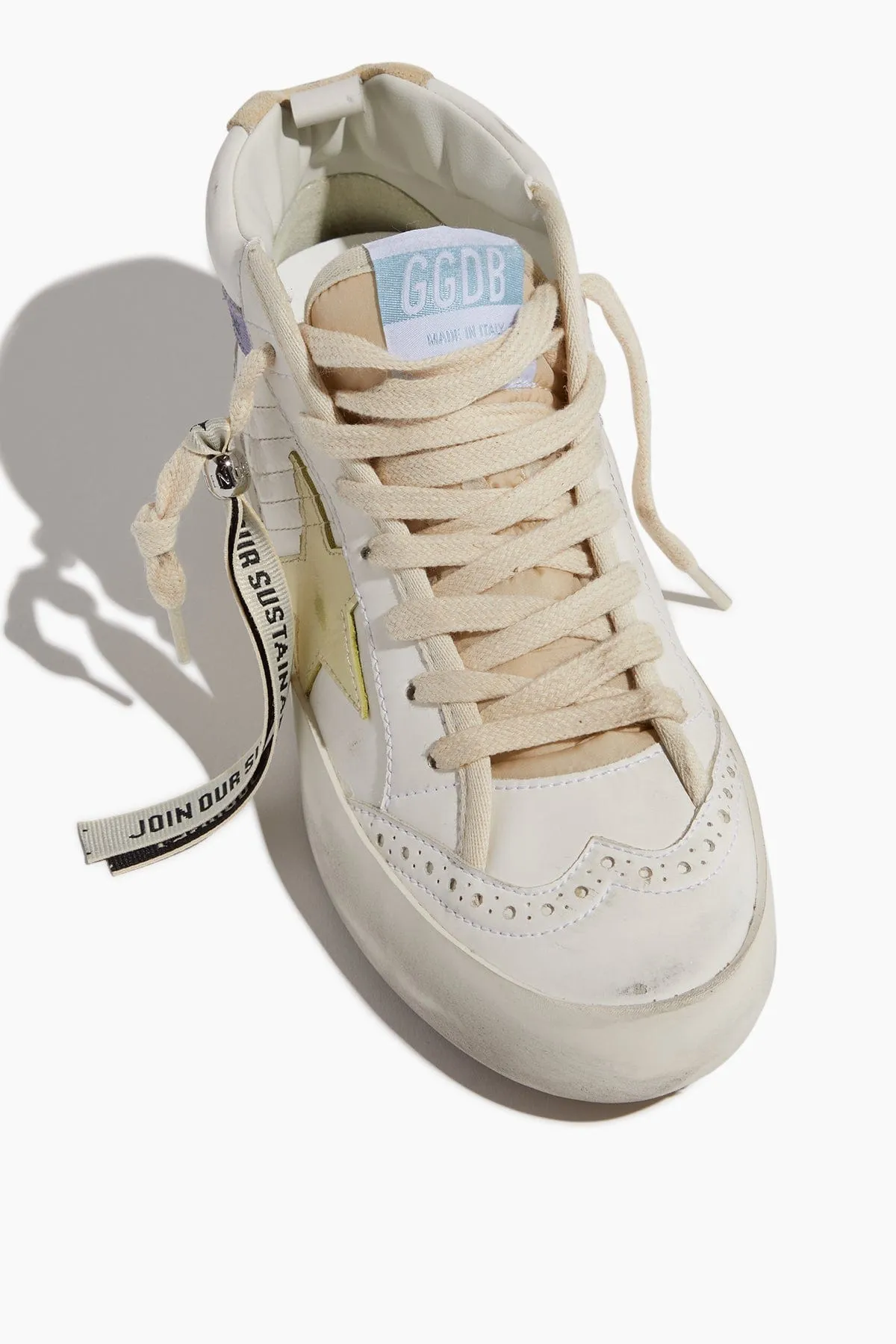 Mid Star Sneaker in White/Beige/Light Yellow/Light Purple