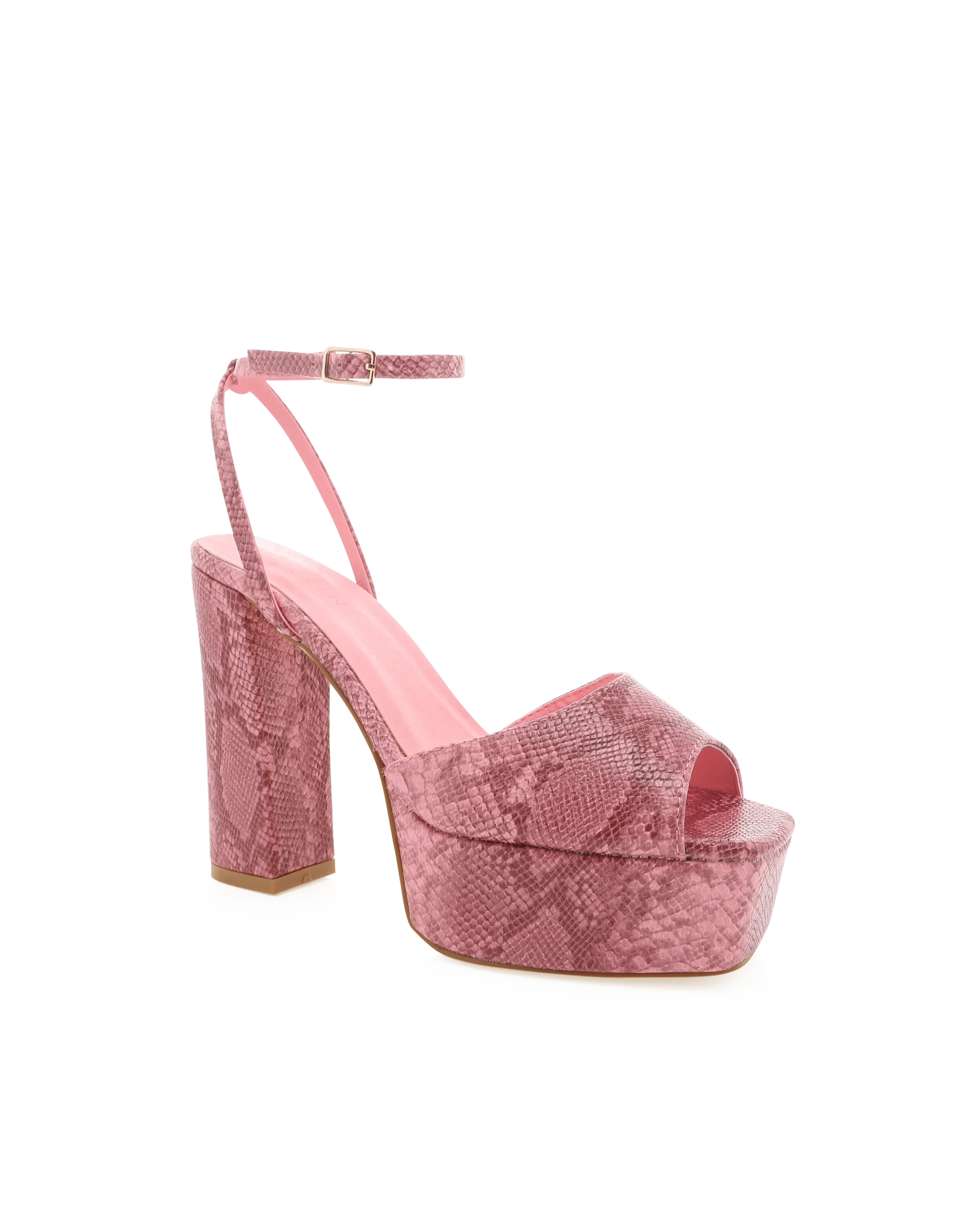 Milana Python Platform Sandal Rose