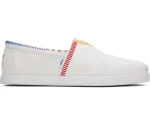 M's Alpargata Forward Rainbow Canvas - White