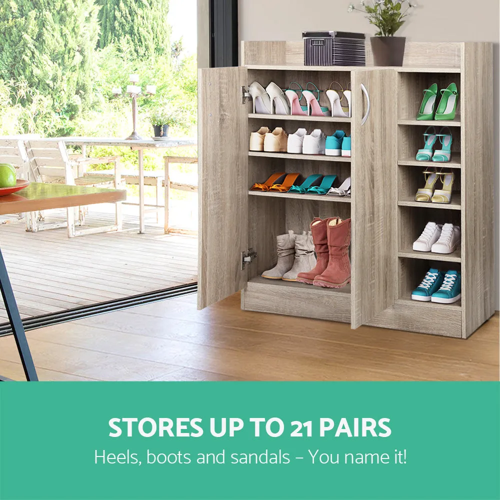 NNEDSZ 2 Doors Shoe Cabinet Storage Cupboard - Wood