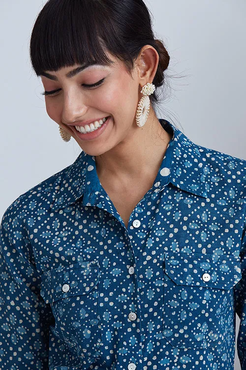 Okhai 'Aquatic' Hand Block Printed Pure Cotton Boiler Suit